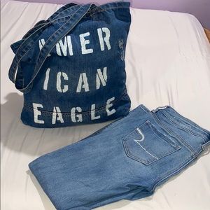 American Eagle Jeans and Bag